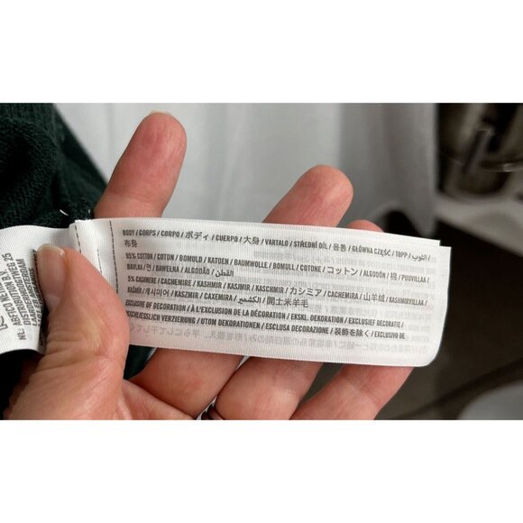 Abercrombie & Fitch Forest Green Cotton-Cashmere-Blend Pullover Mens Size M - Picture 6 of 10